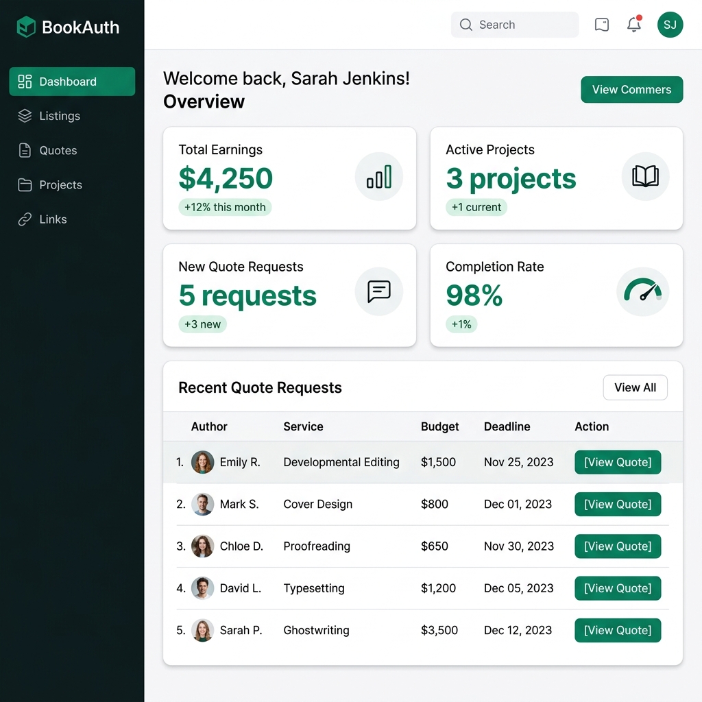 Professional Dashboard Overview